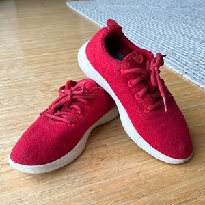 Red Allbird wool sneakers
